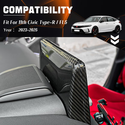 Dry Carbon Fiber Rear Exhaust Upper Trim Cover for Honda Civic Type R FL5 (2023+)