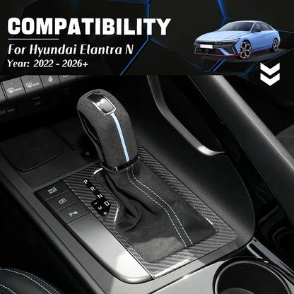 Dry Carbon Fiber Gear Shift Panel Cover for Hyundai Elantra N 2022+ (LHD)
