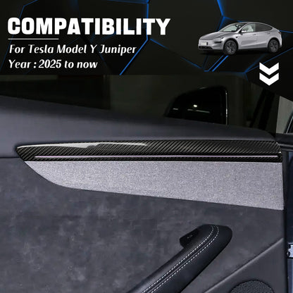 Dry Carbon Fiber Door Panel Trim Cover for Tesla Model Y (2025-2027+) | Standard, Premium, Performance | Juniper