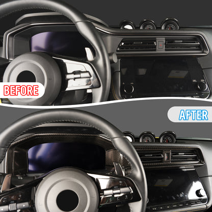 Nissan Fairlady Z RZ34 Dry Carbon Fiber Meter Inner Hood Cover | Interior Gauge Cluster Trim
