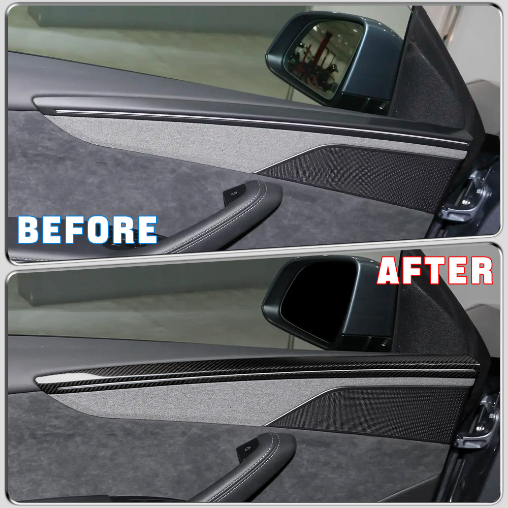 Dry Carbon Fiber Door Panel Trim Cover for Tesla Model Y (2025-2027+) | Standard, Premium, Performance | Juniper