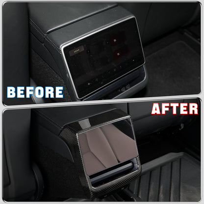 Create Carbon Carbon Fiber Rear Screen Frame Trim for Tesla Model 3 (2024+) & Model Y (2025+) | Highland & Juniper