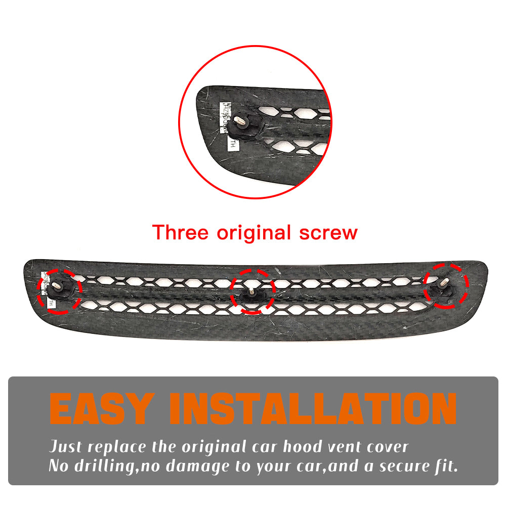 Carbon fiber hood vent replacement installed on Honda Civic Type R FL5