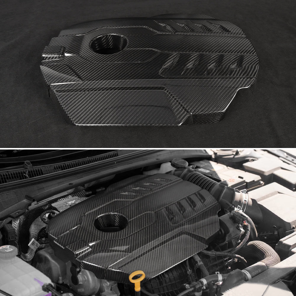 High Gloss Dry Carbon Fiber Engine Cover Replacement Hyundai Elantra N 2026+
