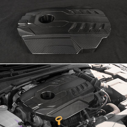 High Gloss Dry Carbon Fiber Engine Cover Replacement Hyundai Elantra N 2026+