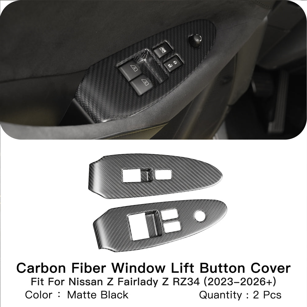 Create Carbon Dry Carbon Fiber Interior Door Window Lift Switch Panel Cover for Nissan Z RZ34