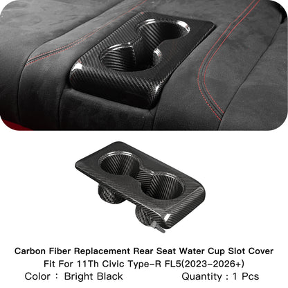 Create Carbon Dry Carbon Fiber Rear Cup Holder Replacement for HONDA CIVIC Type R FL5
