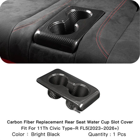 Create Carbon Dry Carbon Fiber Rear Cup Holder Replacement for HONDA CIVIC Type R FL5