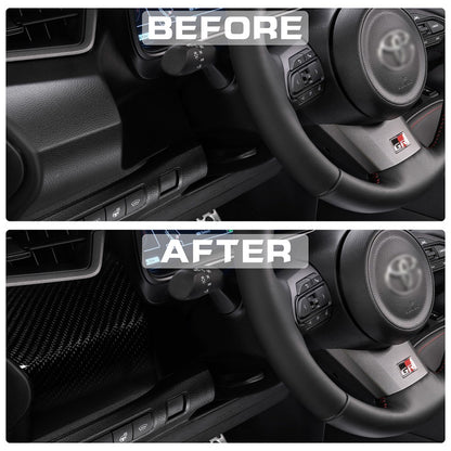 Sleek Carbon Fiber Interior Trim for Toyota GR Corolla | Left AC Panel Below Dashboard