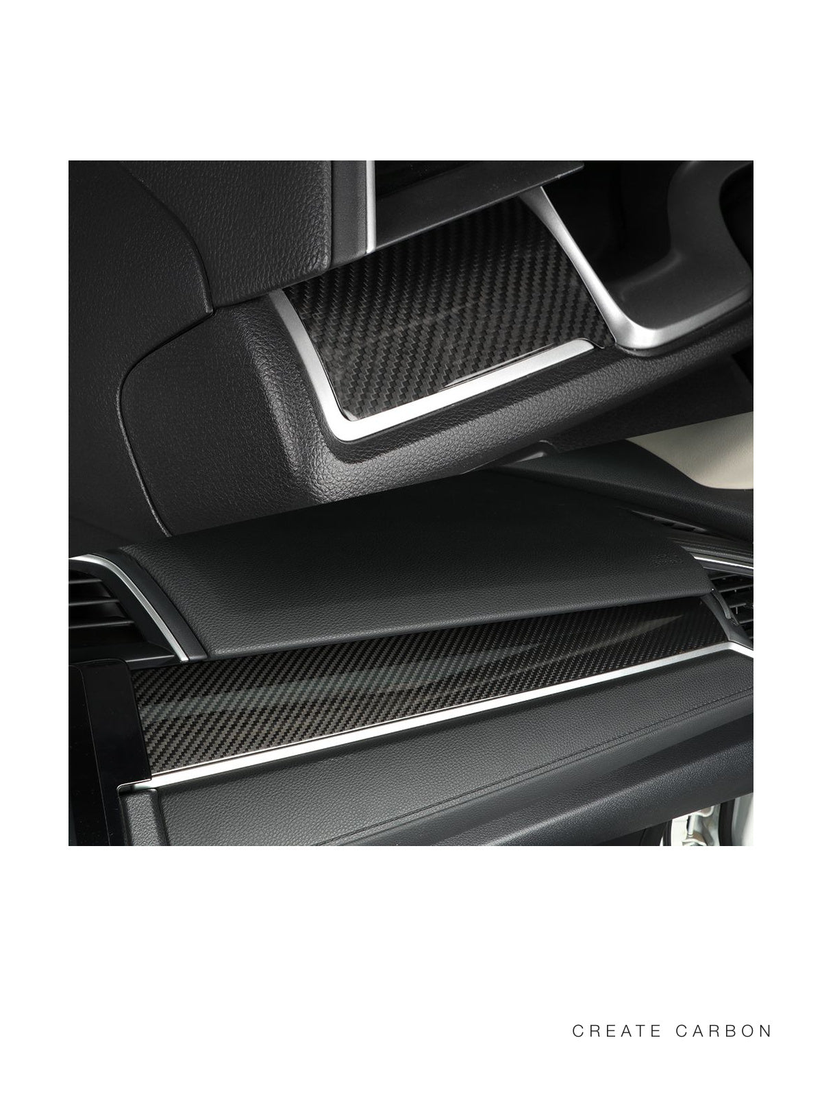 CREATECARBON dry carbon fiber dashboard panel trim for 2017–2021 Honda Civic Type R FK8 LHD – detail view 2