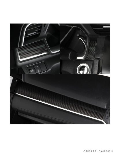CREATECARBON dry carbon fiber dashboard panel trim for 2017–2021 Honda Civic Type R FK8 LHD – detail view 6