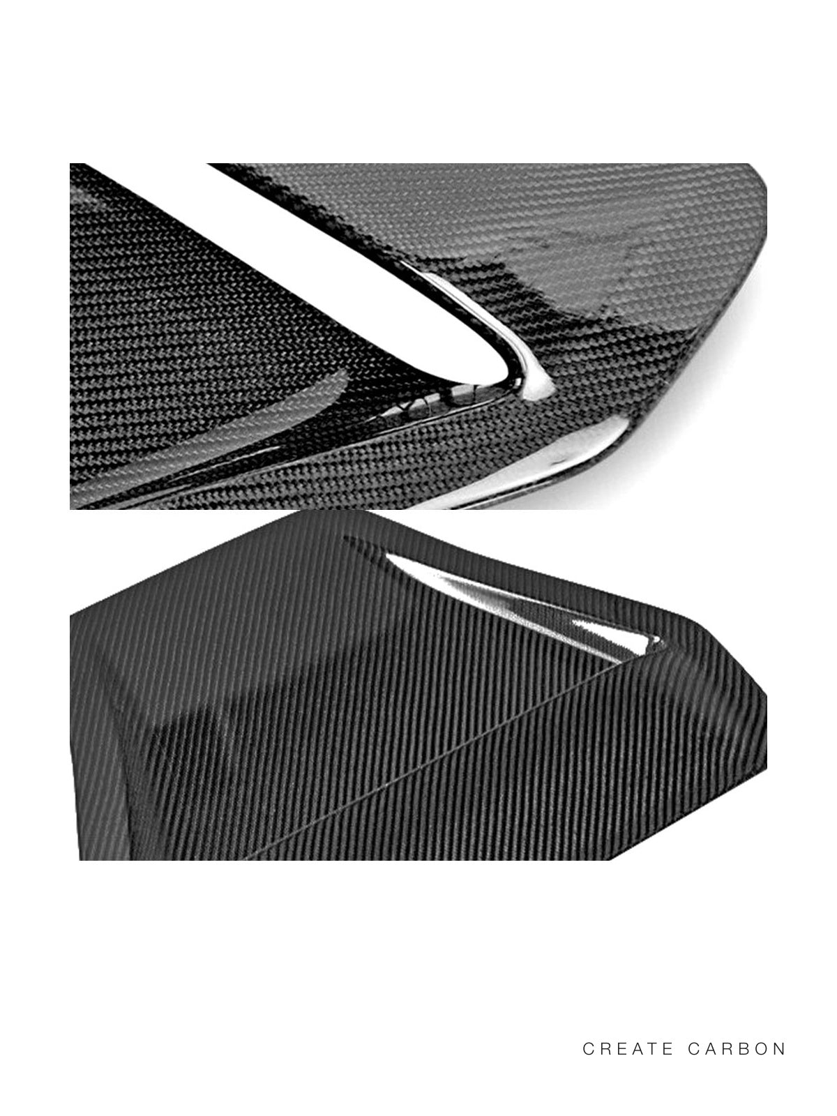CREATECARBON dry carbon fiber hood scoop vent cover for 2017–2021 Honda Civic Type R FK8 – detail view 5