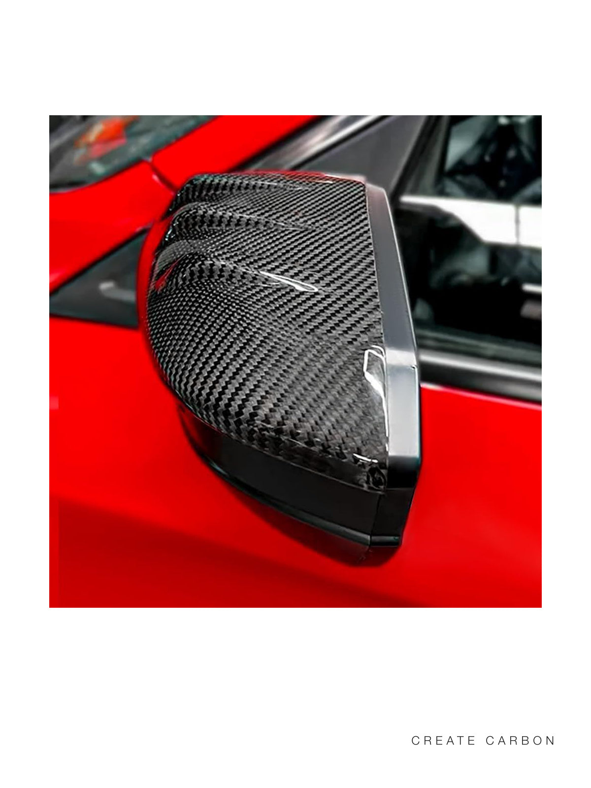 CREATECARBON dry carbon fiber mirror covers for 2017–2021 Honda Civic Type R FK8 – detail view 2