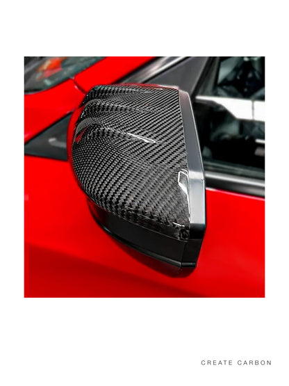 CREATECARBON dry carbon fiber mirror covers for 2017–2021 Honda Civic Type R FK8 – detail view 2
