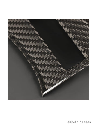 CREATECARBON gloss dry carbon fiber gear shift panel trim for 2017–2021 Honda Civic Type R FK8 – detail view 4