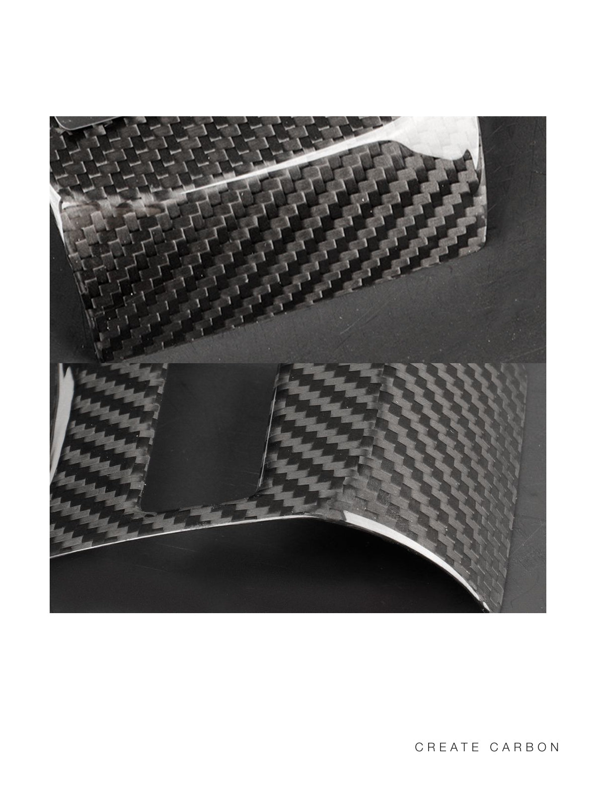CREATECARBON gloss dry carbon fiber gear shift panel trim for 2017–2021 Honda Civic Type R FK8 – detail view 5