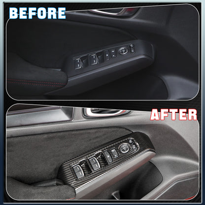CREATE CARBON Dry Carbon Fiber Window Switch Panel Covers 4-Piece Set for Honda Civic FL / Civic Type R FL5
