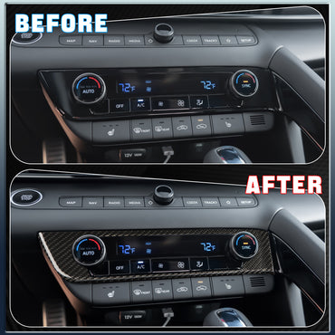 CreateCarbon Dry Carbon Fiber A/C Button Panel Trim for Hyundai Elantra N 2024+ (LHD) Interior Climate Control Cover