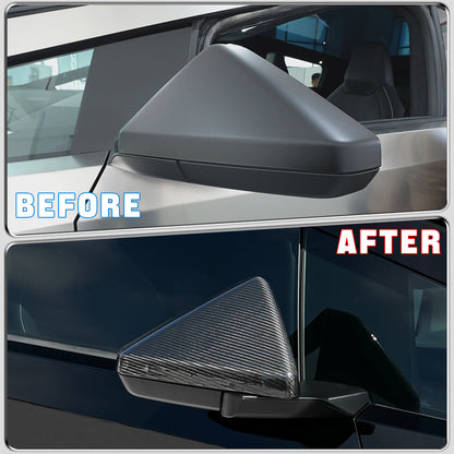 DRY Carbon Fiber Door Side Rearview Mirror Cover Caps for Tesla Cybertruck 2024-2026