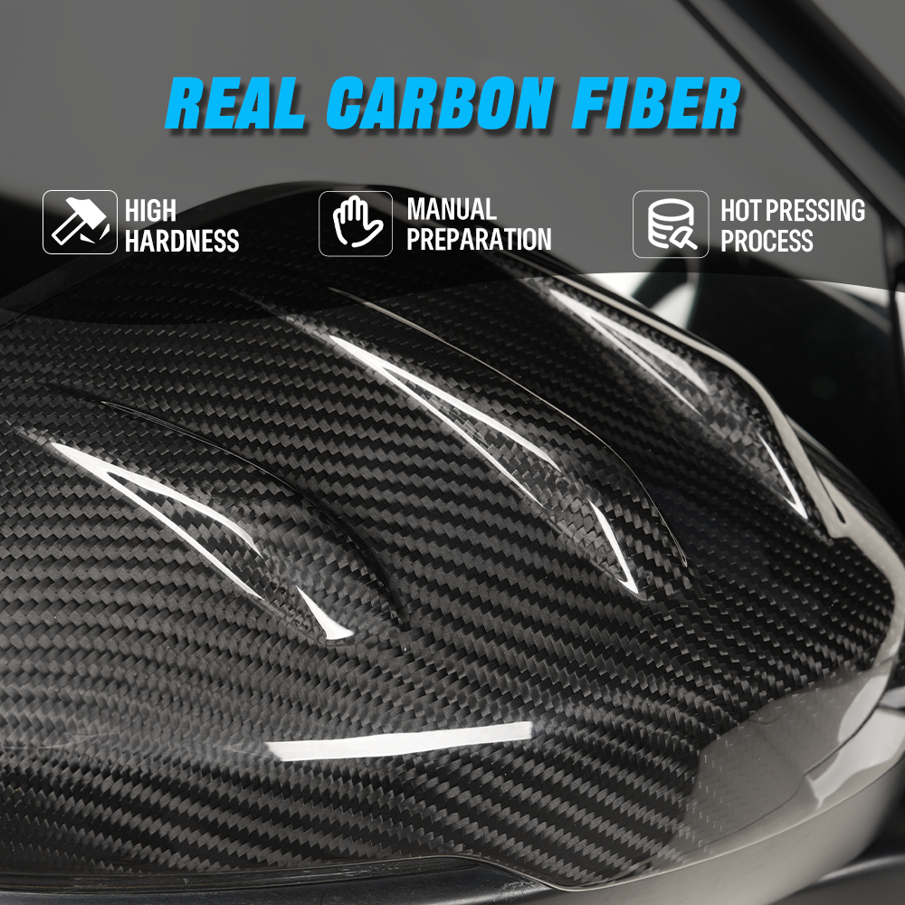 Dry carbon side mirror cover fitment on a Honda Prelude BF1