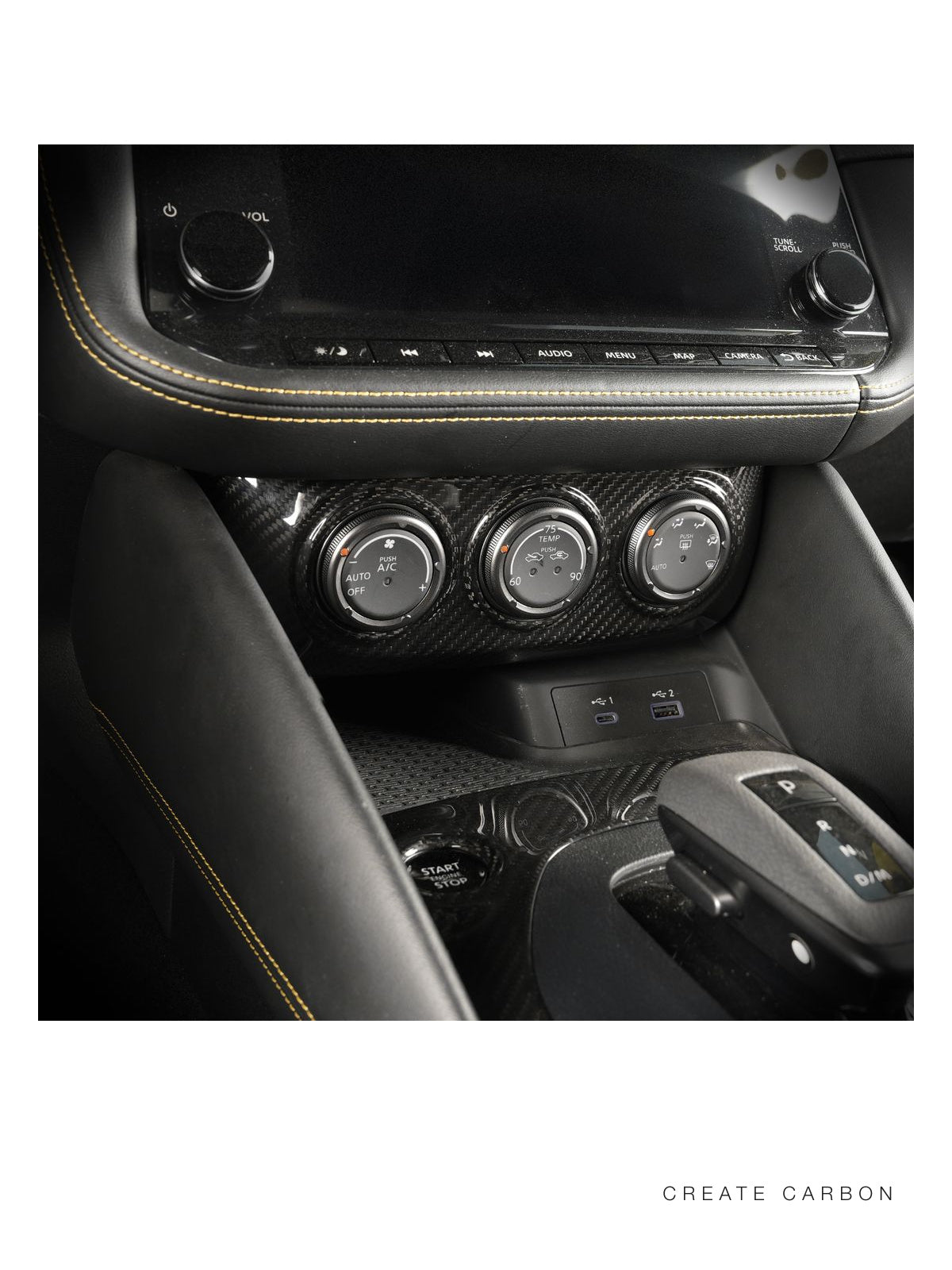 Dry carbon fiber AC climate control panel cover for 2023+ Nissan Z RZ34 – image 3