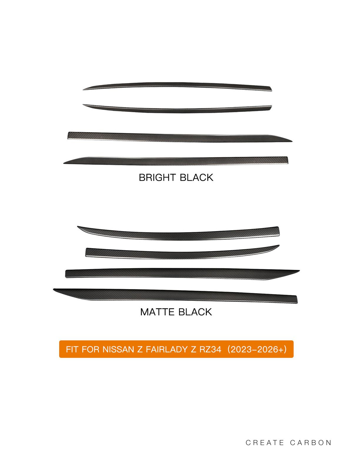 Four-piece dry carbon fiber roof rain channel covers for 2023+ Nissan Z RZ34 – image 2