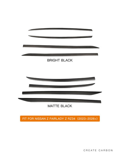 Four-piece dry carbon fiber roof rain channel covers for 2023+ Nissan Z RZ34 – image 2