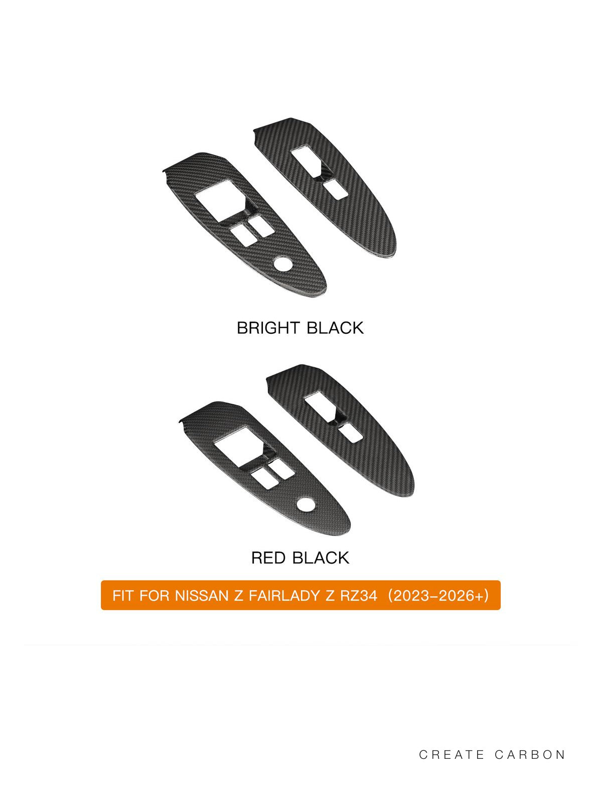 Dry carbon fiber door window switch panel covers for 2023+ Nissan Z RZ34 – image 2
