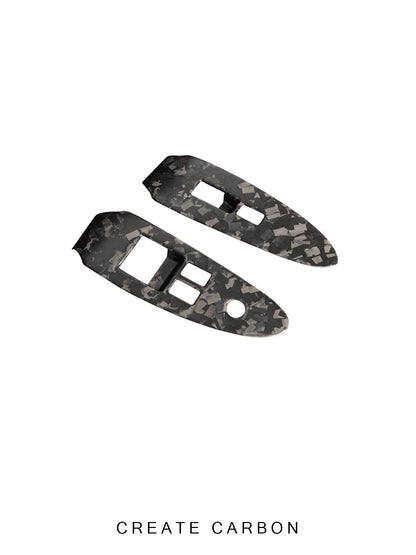 Nissan Z RZ34 matte forged dry carbon window switch panel covers, two-piece set