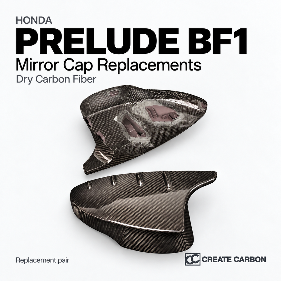 Honda Prelude BF1 Mirror Cap Replacements (2026+) | Dry Carbon