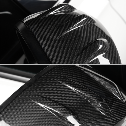Honda Prelude BF1 dry carbon side mirror cover close-up